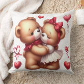 愛で愛されるテディベアかわいいバレンタインデー クッション (ブランケット)