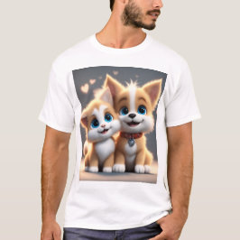 愛で愛する犬と猫 Tシャツ