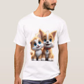 愛で愛する犬と猫 Tシャツ (正面)