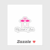 愛で愛らしいピンクのフラミンゴパーソナライズされた- シール (シート)