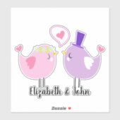 愛で愛らしい漫画の鳥パーソナライズされた- シール (シート)