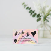 愛で感謝してい作った大理石ピンク 名刺 (スタンド正面)