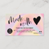 愛で感謝してい作った大理石ピンク 名刺 (正面)