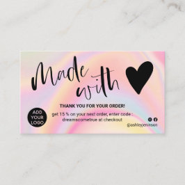 愛で感謝してい作った大理石ピンク 名刺