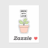愛で成長 – ミニマリスト植物ステッカー シール (シート)