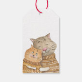 愛で手作りかわいい動物の冬の贈り物ラベル ギフトタグ (裏面)