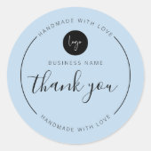 愛で手作りされたほこりっぽいブルー ラウンドシール (正面)