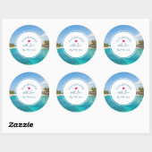 愛で手作りされたゴージャスブルーの熱帯ビーチ ラウンドシール (シート)