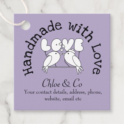 愛で手作りされた愛鳥ありがとう フェイバータグ (正面)