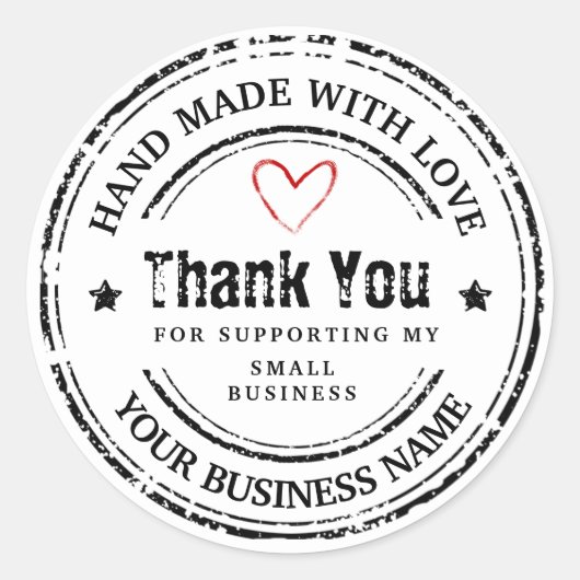 愛で手作りされた抽象芸術 |感謝していあなた ラウンドシール (正面)