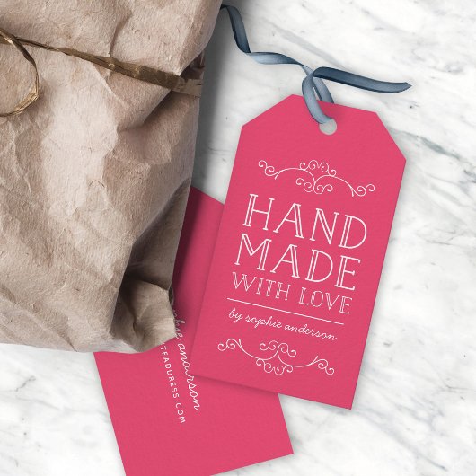 愛で手作りされた編集可能なカラー ギフトタグ