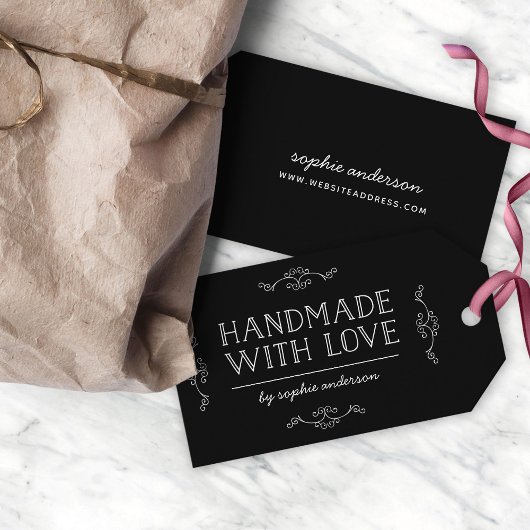 愛で手作りされた編集可能なカラー ギフトタグ