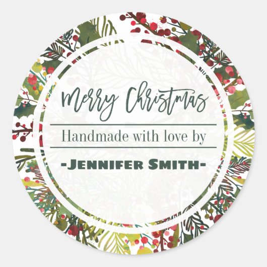 愛で手作りされた美しいフローラ ラウンドシール (正面)