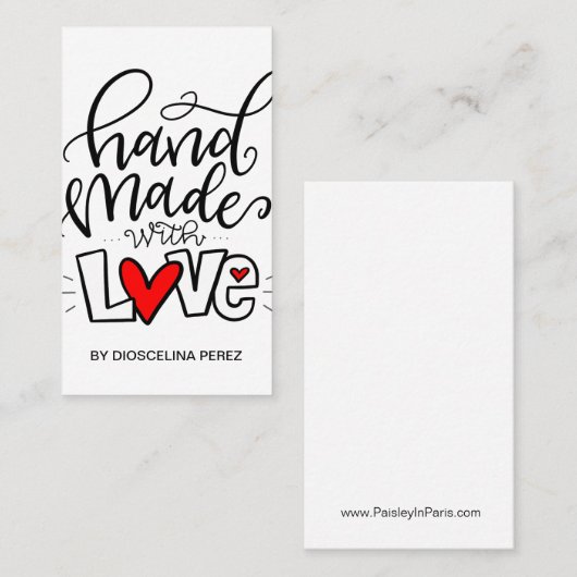 愛で手作りし 名刺 (正面/裏面)