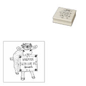 愛で手作りのかわいいラムサイン名前をカスタムする ラバースタンプ (押印)