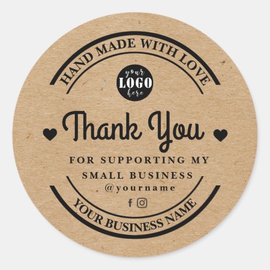愛で手作りのクラフト |ステッ感謝していク ラウンドシール (正面)