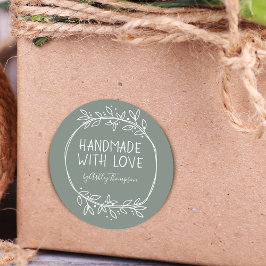 愛で手作りの埃っぽい緑 ラウンドシール