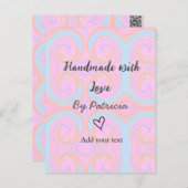 愛で手作りの虹の輝きを追加の名前文字 ポストカード (正面/裏面)