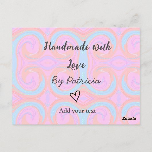 愛で手作りの虹の輝きを追加の名前文字 ポストカード (裏面)