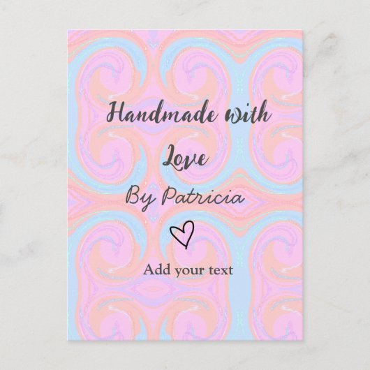 愛で手作りの虹の輝きを追加の名前文字 ポストカード (正面)