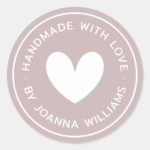 愛で手作りハート名バラトープ ラウンドシール (正面)