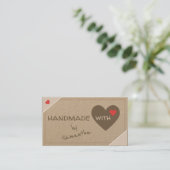 愛で手作りハート素朴ヴィンテージ 名刺 (スタンド正面)