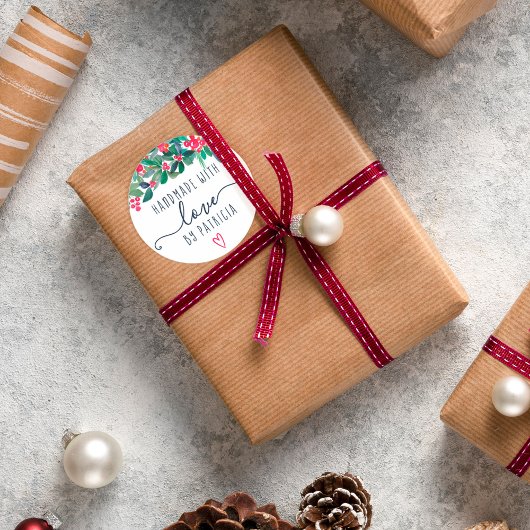 愛で手作りフローラクリスマスウォーター色 ラウンドシール