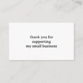 愛で手作りミニマリストありがとう エンクロージャーカード (裏面)