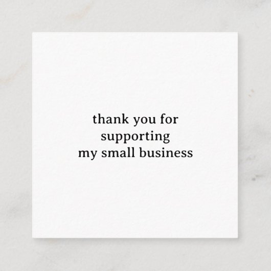 愛で手作りミニマリストありがとう エンクロージャーカード (裏面)