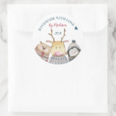 愛で手作り可愛い動物の冬 ラウンドシール (バッグ)