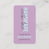 愛で手作り特大タイポグラフィ薄紫 名刺 (正面)