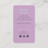 愛で手作り特大タイポグラフィ薄紫 名刺 (裏面)