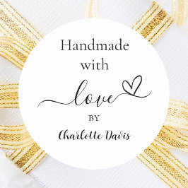 愛で手作り白黒名 ラウンドシール