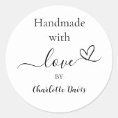 愛で手作り白黒名 ラウンドシール (正面)