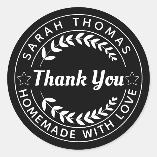 愛で手作り自分で作る感謝 ラウンドシール (正面)