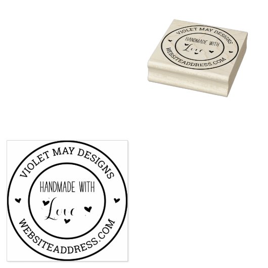 愛で手作り – あなたの名前とウェブサイトを追加 ラバースタンプ (押印)