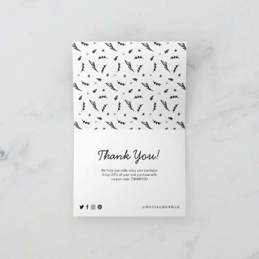 愛で手作り、お買い上げ頂きありがとうございます サンキューカード (内部)