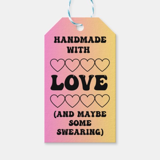 愛で手作り(そして多分いくつかの汗) ギフトタグ (正面)