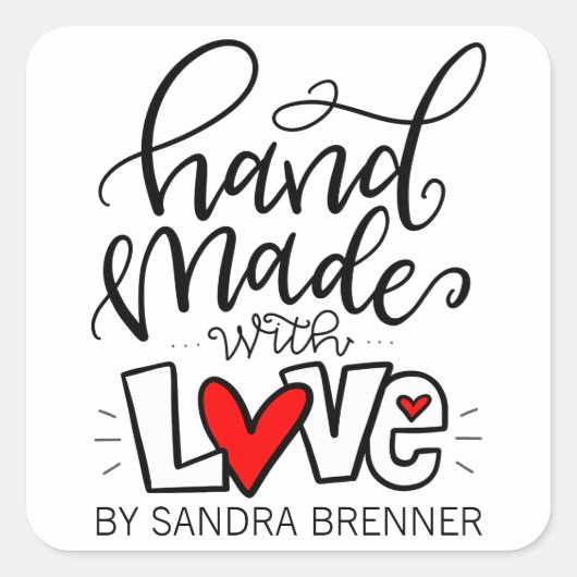 愛で手作り、カスタマイズ可能 スクエアシール (正面)