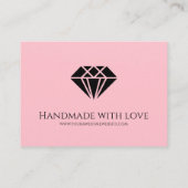 愛で手作り |カスタムロゴブラック&ピンクバス 名刺 (裏面)