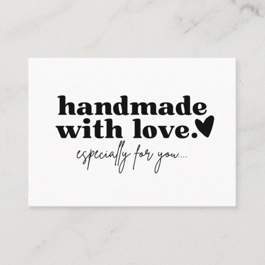 愛で手作り |カスタムロゴ白黒 名刺 (正面)