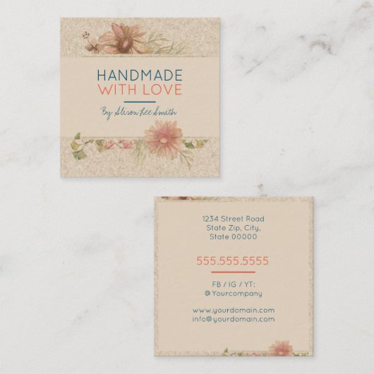 愛で手作り スクエア名刺 (正面/裏面)