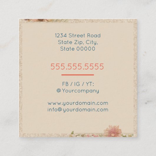 愛で手作り スクエア名刺 (裏面)