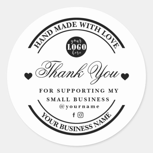 愛で手作り |ステッ感謝していク&ラベル ラウンドシール (正面)