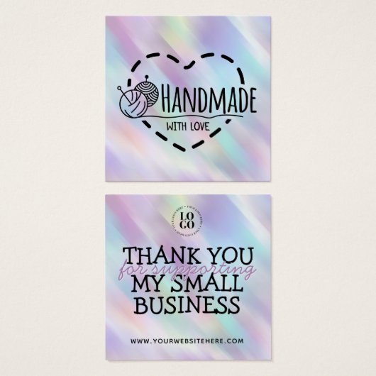 愛で手作り – スモールビジネスパッケージの挿入 (正面&裏面)