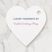 愛で手作り – ハート形の糸と蝶 フェイバータグ (裏面)