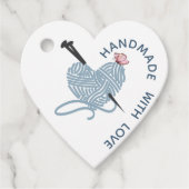 愛で手作り – ハート形の糸と蝶 フェイバータグ (正面)