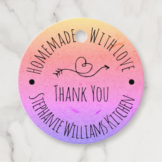 愛で手作り |レインボークラフト紙ありがとう フェイバータグ (正面)