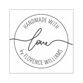 愛で手作り |円ミニマル名前をカスタムする ラバースタンプ (インプリント)