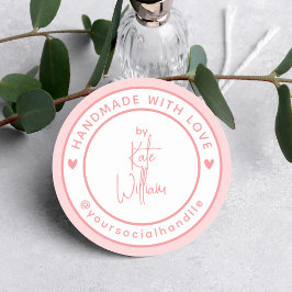 愛で手作り | 名前をカスタムするソーシャルハンドル ラウンドシール